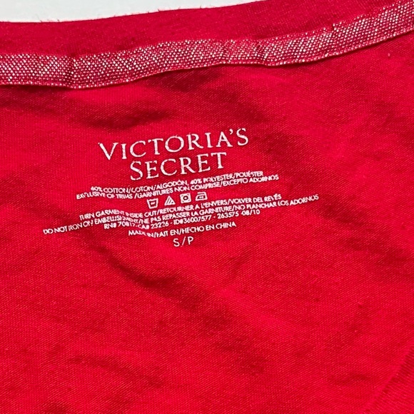 🩷VICTORIA SECRET LONG SLEEVE DRESS PAJAMAS RED SPARKLE SIZE SMALL COZY LOUNGE - Picture 5 of 13